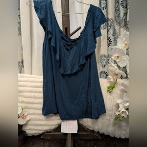 Elegant Teal Ruffle Blouse